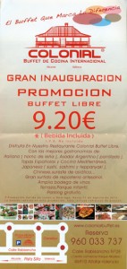 Colonial buffet - Promocion inauguración
