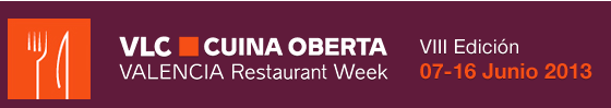 Valencia Cuina Oberta Restaurant Week 2013. Del 7 al 16 de junio